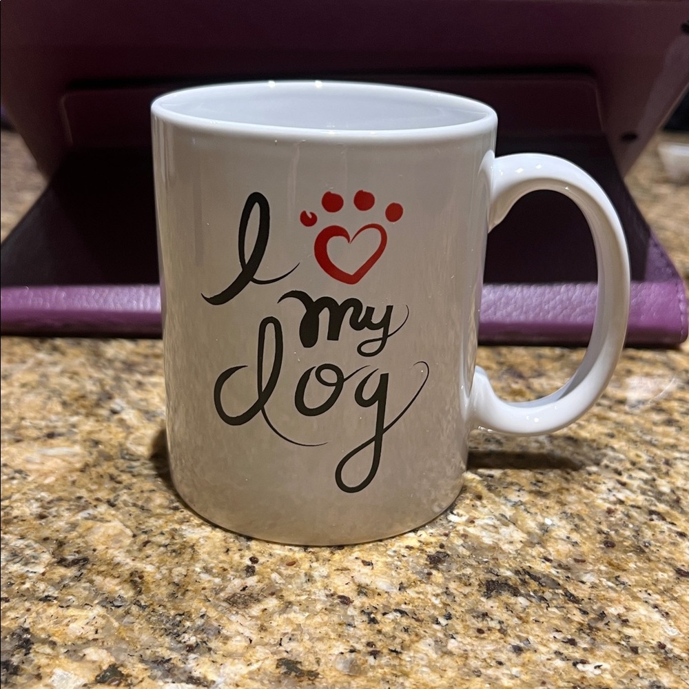 Bay Island White Mug with Red and Black Design